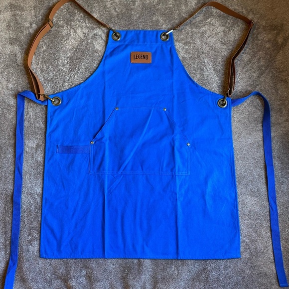 Legend Lifestyle Blue Apron Thick denim material leather straps Box included NEW - Picture 4 of 5
